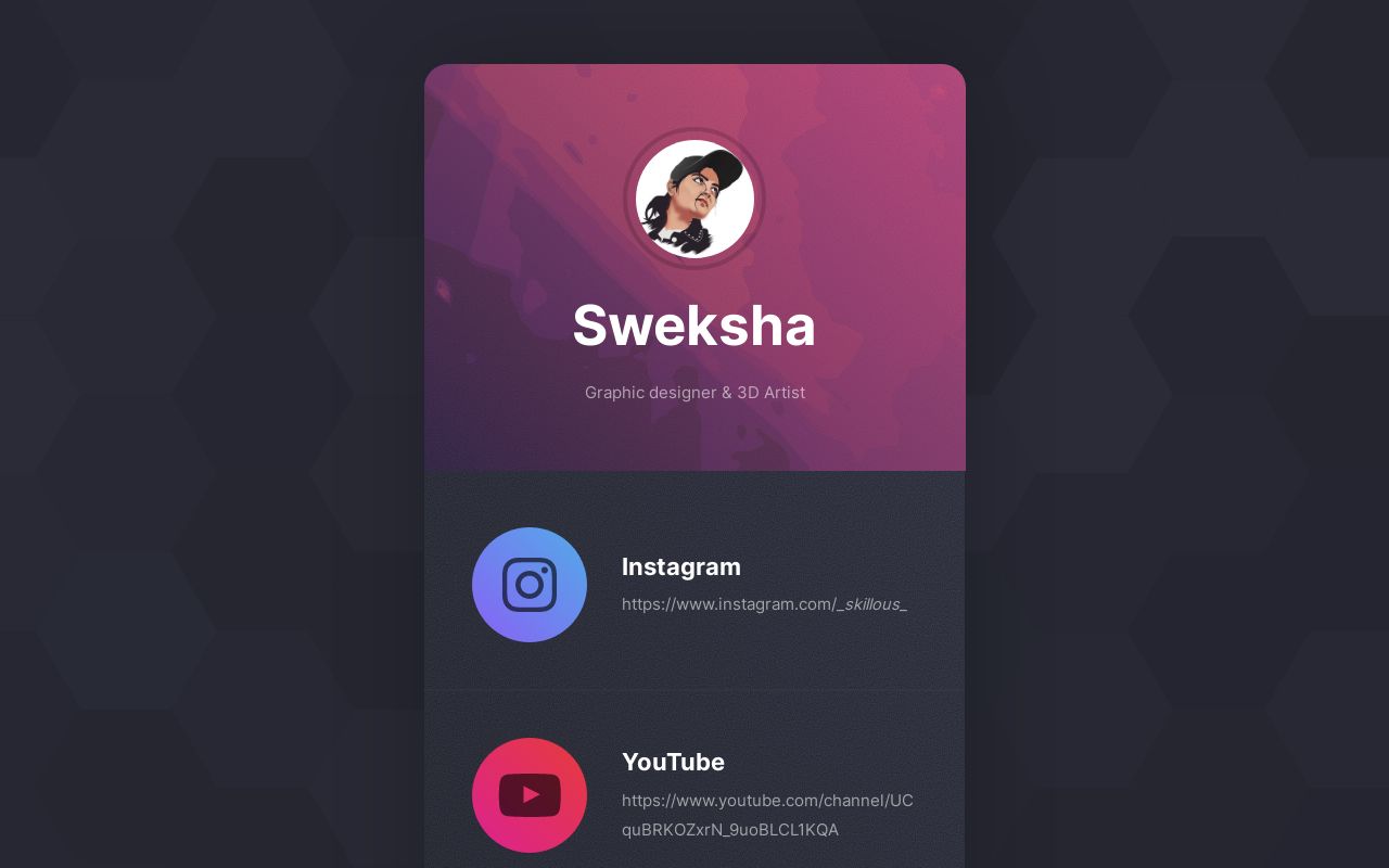 Carrd profile picture for @sweksha